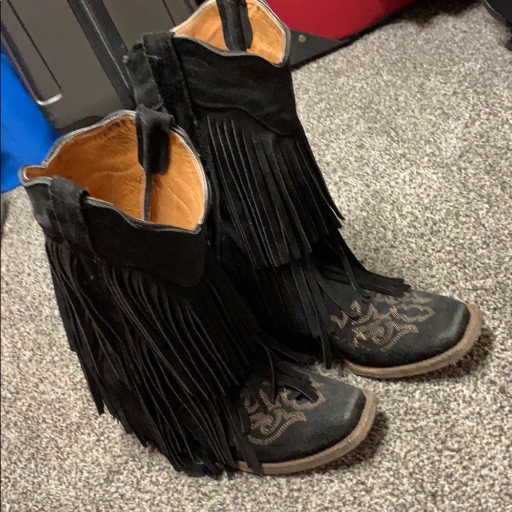 Tanner Mark Fringe Cowgirl Boots